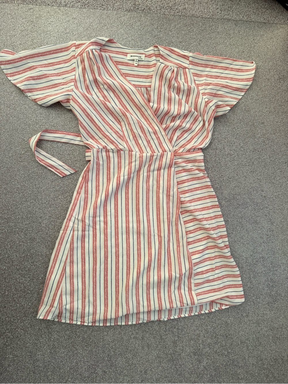 Mossimo Supply Co. Red and White Striped Wrap Mini Dress